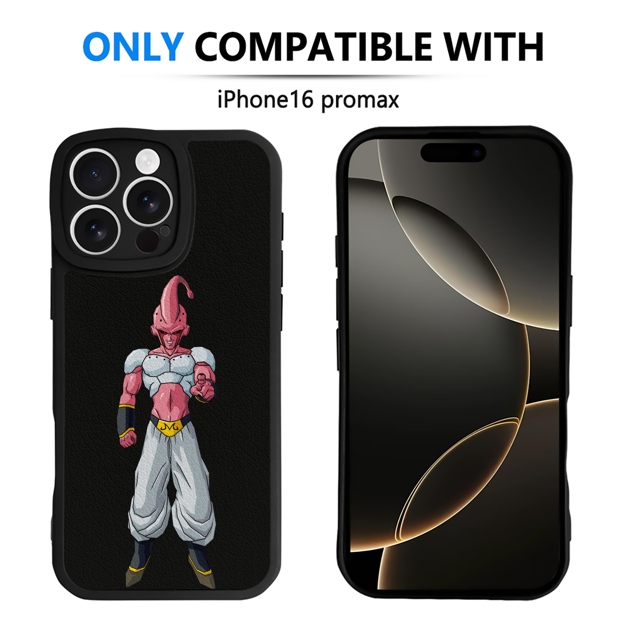 （画像用） ドラゴンボール 魔人ブウ DRAGON BALL Majin Buu 【iPhone 16シリーズ対応】シリコンスマホケース（レザー調） 材質：シリコン